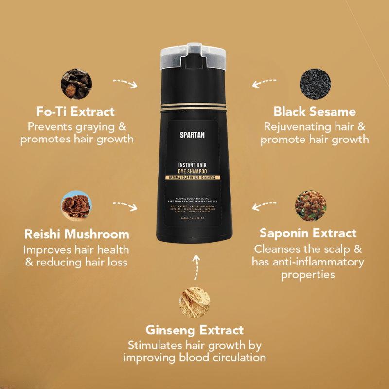 SPARTAN- Instant Hair Dye Shampoo
